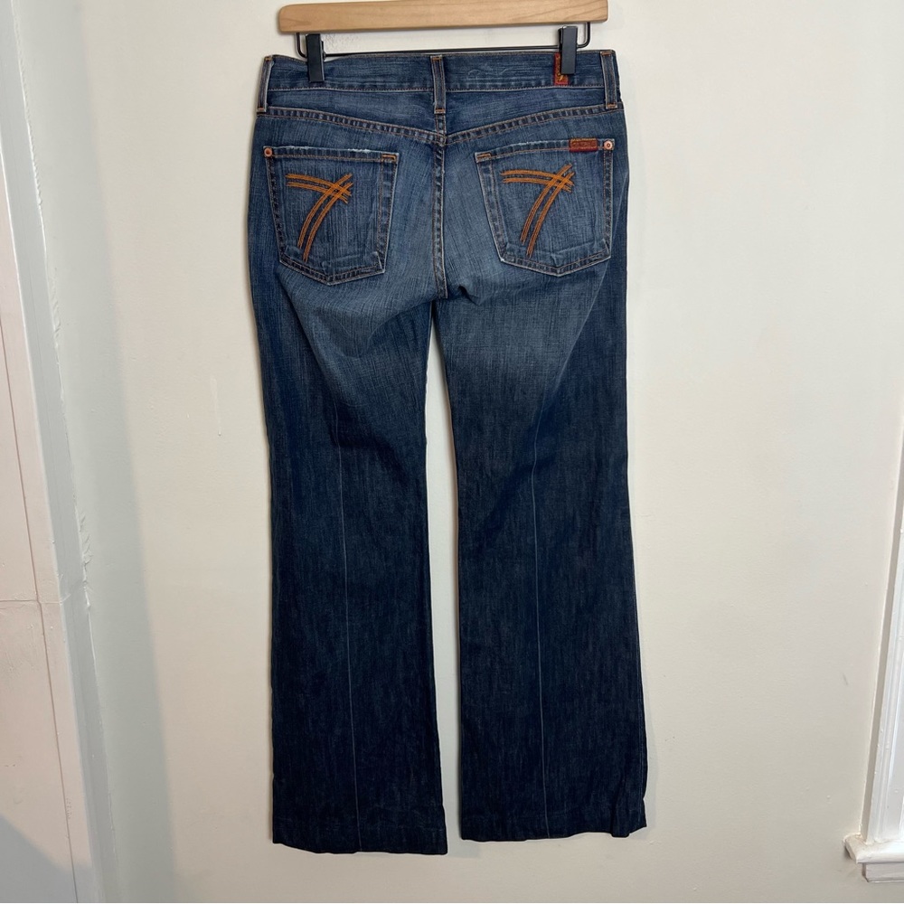 7 FOR ALL MANKIND- Dojo Flare Jean Orange Stitching